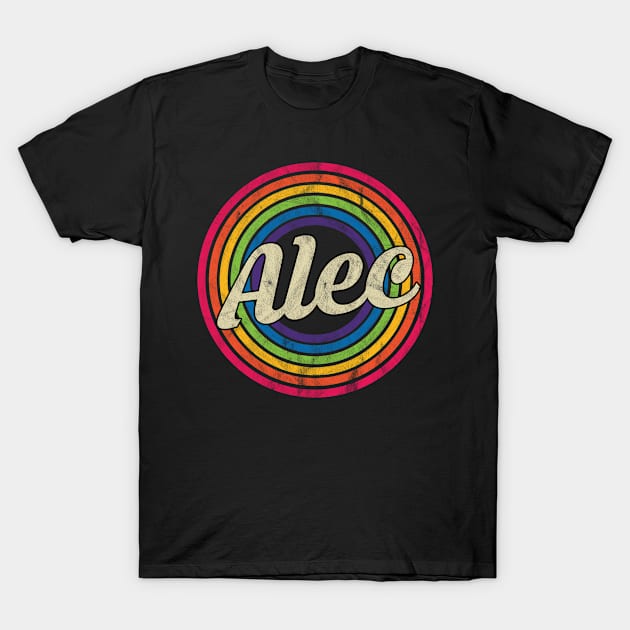 Alec - Retro Rainbow Faded-Style T-Shirt by MaydenArt